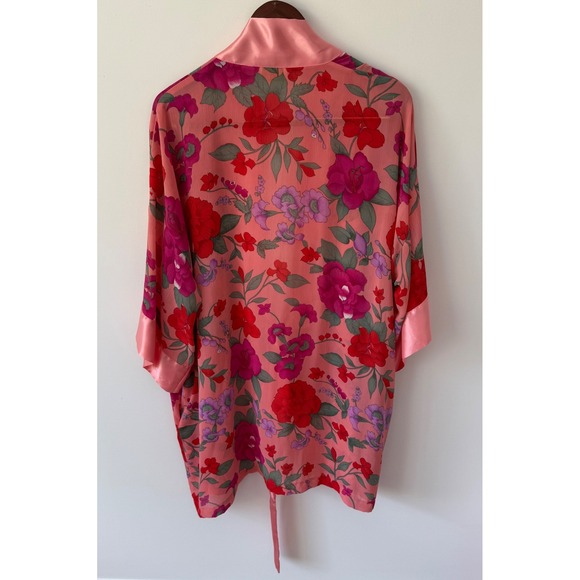 Vintage Victoria's Secret Gold Label Floral Wrap Kimono Robe One Size - Picture 4 of 9